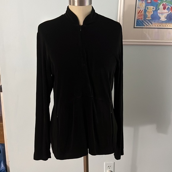 Chico’s Travelers Quarter Zip Kangaroo Pockets Top Size Medium - Picture 1 of 9